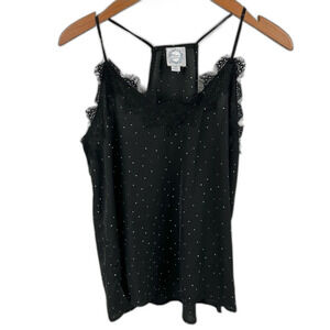 Blue Rain For Francesca’s Black & White Polka Dot Cami Blouse Size Medium